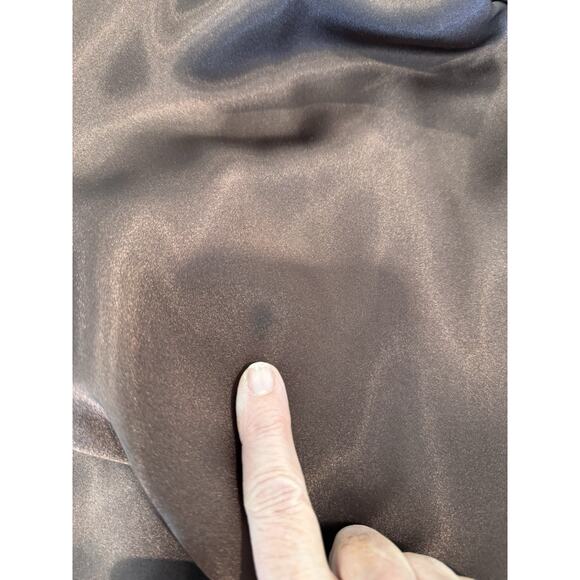 VNTG Betsey And Adam Sheer Halter Chocolate Brown Gown Size 16 - Picture 10 of 13